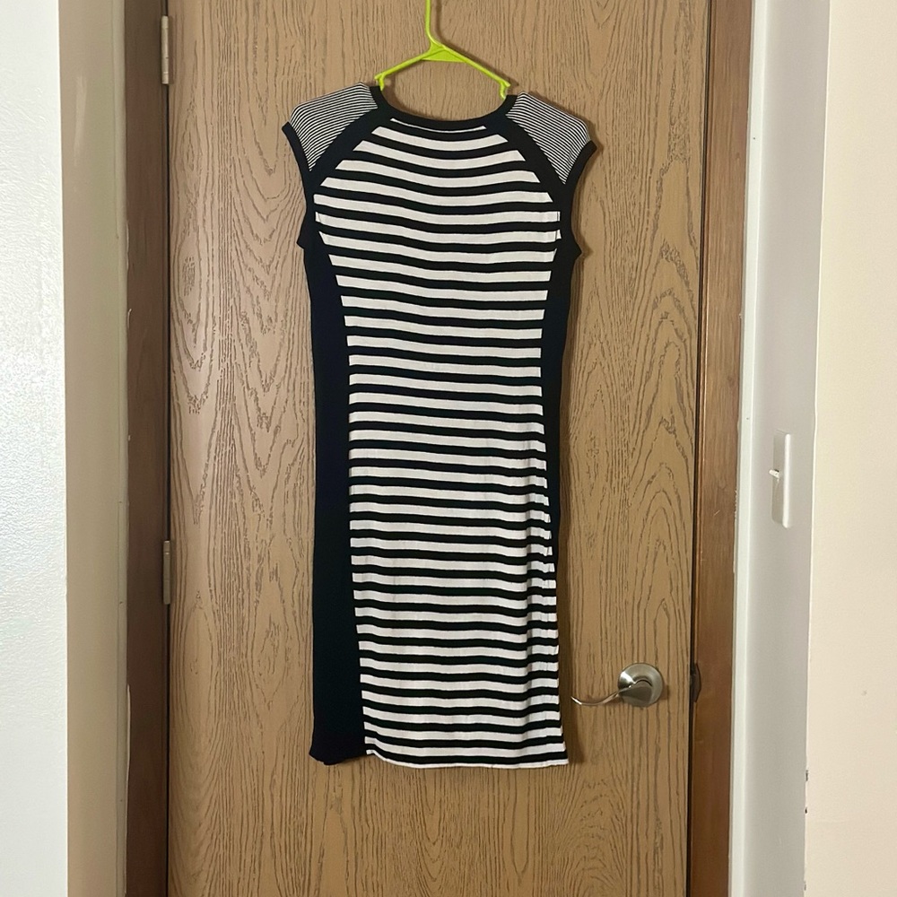 Loveappela Black & White striped dress. Size- medium